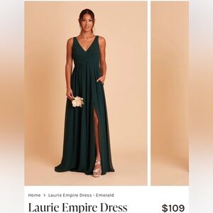Birdy Grey Laurie Bridesmaid Dress- Emerald size Medium